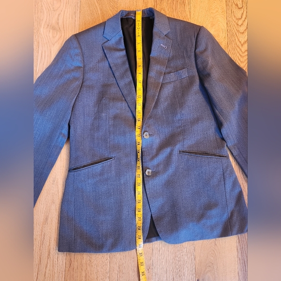 Indochino Mens Gray Wool Suit Jacket Blazer sz 40 Pants sz 34 Dress Work Wedding - Picture 7 of 14